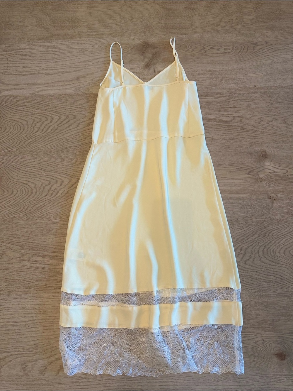 Little Moon Butter Yellow Lace-Trim Slip dress - Picture 9 of 11